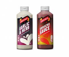 Crucials Sauce 500ml x 2 (Garlic Herb / Sriracha ) free doner kebab mix